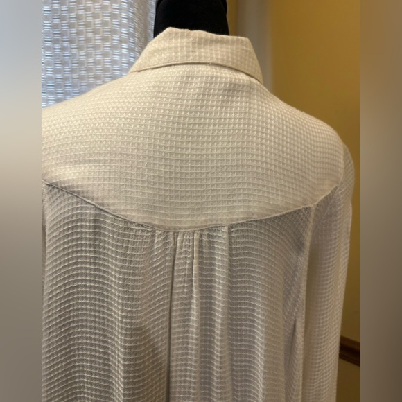 Free People “One of the Guys” Button Down Tunic Waffle Textured Top - Picture 9 of 12